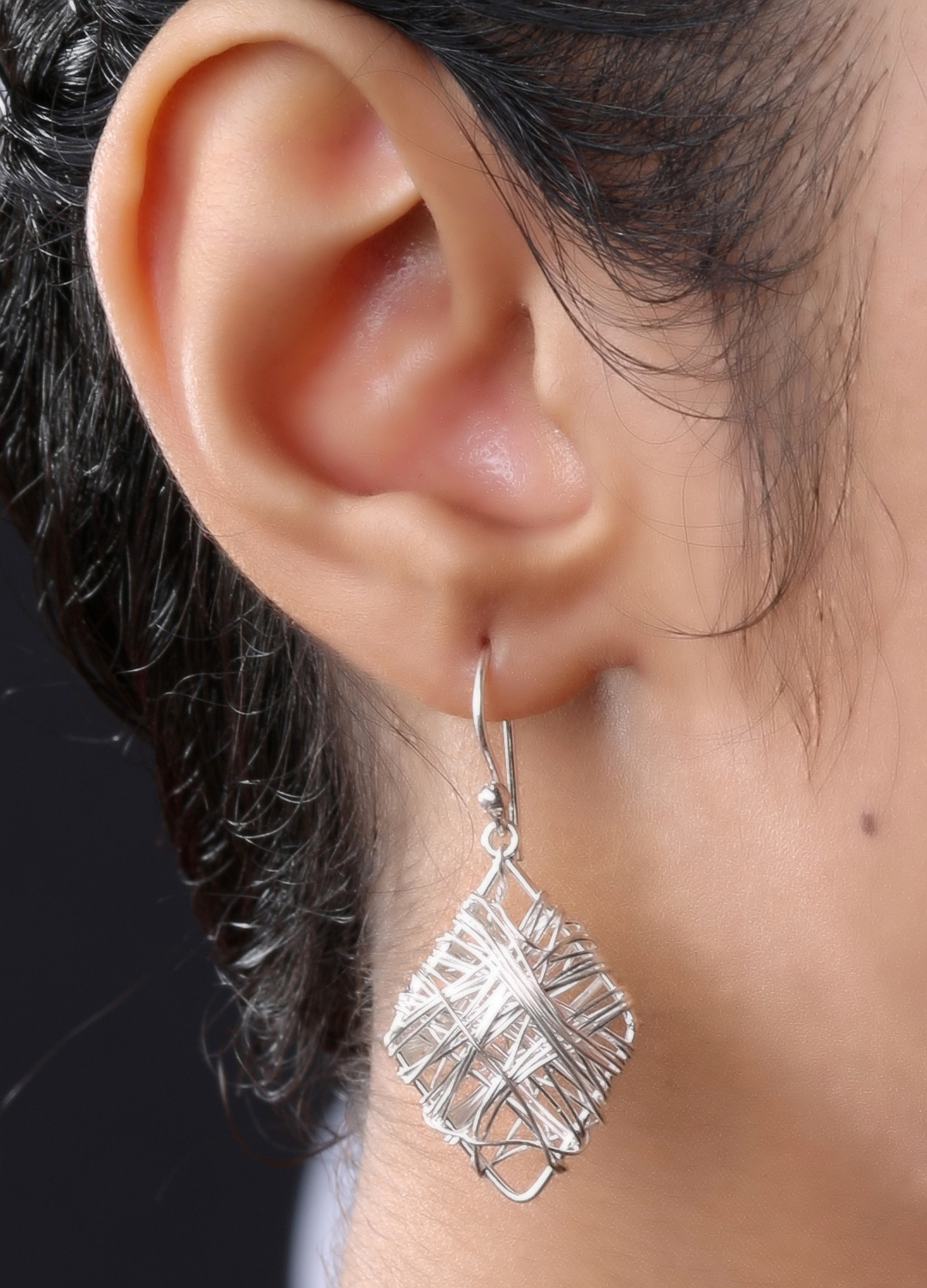 Twaksati Silver Thread Earring